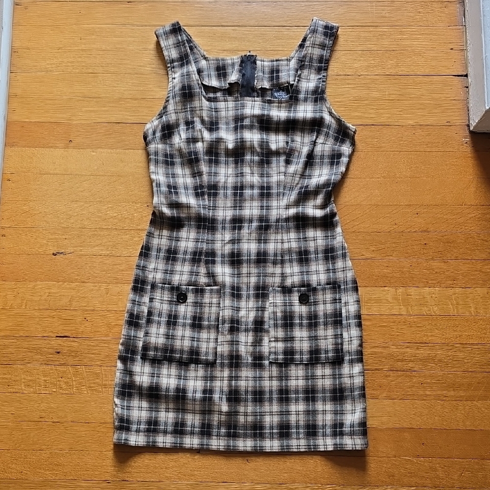 Spoiled Rotten, Plaid Jumper Dress, Brown / Black / Cream, EUC, Junior's 3